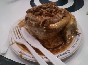 Cinnamon Roll. I love sweets and I thought I would never get sick of them. But it did happen - right at the Mall.