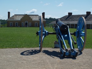 The Cannon and the Commanding Officer's House in the Background
